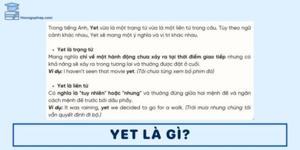 Cách dùng Yet: Giải thích chi tiết và bài tập có đáp án