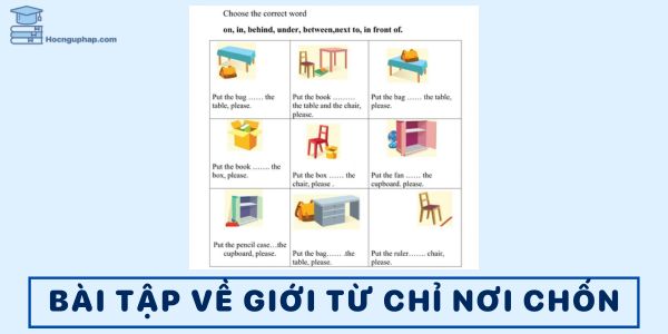 Bài tập về giới từ chỉ nơi chốn